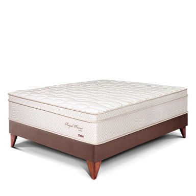 CAMA EUROPEA PARAÍSO ROYAL PRINCE 2 PLAZAS CHOCOLATE + 2 ALMOHADAS VISCOELÁSTICAS