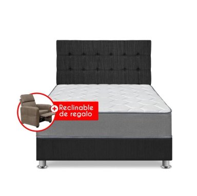 DORMITORIO AMERICANO FORLI POLARIS 2 PLAZAS + CABECERA + 2 ALMOHADAS + RECLINABLE FE