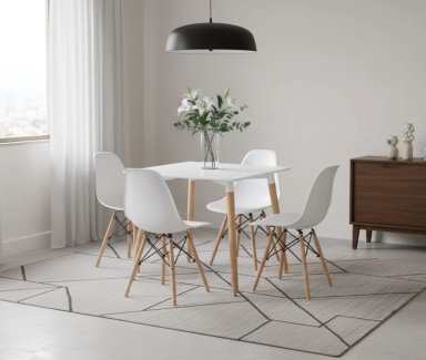 JUEGO COMEDOR RIPLEY HOME ANTONIA BLANCO 4 SILLAS