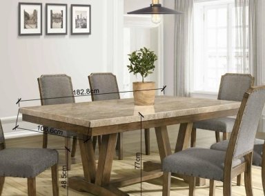 JUEGO COMEDOR RIPLEY HOME HAGEN 6 SILLAS MÁRMOL - 2