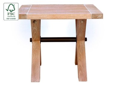 MESA LATERAL MAISON LINETT CORSICA PATAS CRUZADAS MDF MADERA CLARA 60X60 CM - 2