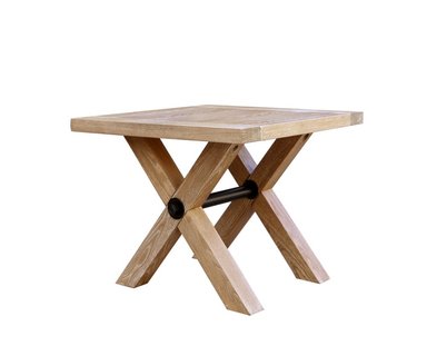 MESA LATERAL MAISON LINETT CORSICA PATAS CRUZADAS MDF MADERA CLARA 60X60 CM - 3