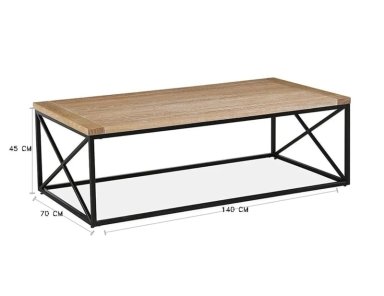 MESA CENTRO MAISON LINETT CORSICA MDF MADERA CLARA 140X70 CM - 3