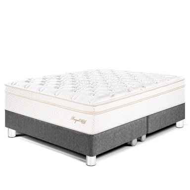 CAMA PARAÍSO ROYAL CLOUD QUEEN GRIS + 2 ALMOHADAS VISCOELÁSTICAS