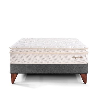 CAMA EUROPEA PARAÍSO ROYAL CLOUD KING GRIS + 2 ALMOHADAS VISCOELÁSTICAS - 3