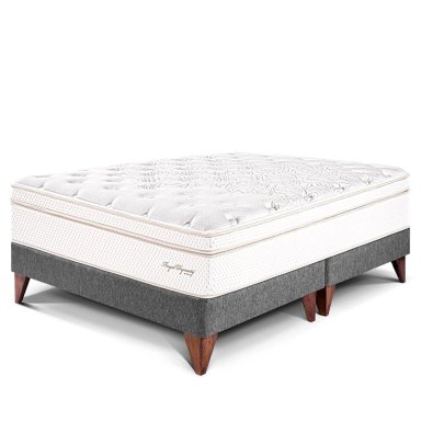 CAMA EUROPEA PARAÍSO ROYAL DYNASTY QUEEN GRIS + 2 ALMOHADAS VISCOELÁSTICAS