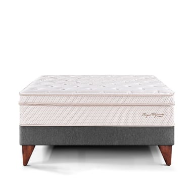 CAMA EUROPEA PARAÍSO ROYAL DYNASTY KING GRIS + 2 ALMOHADAS VISCOELÁSTICAS - 3