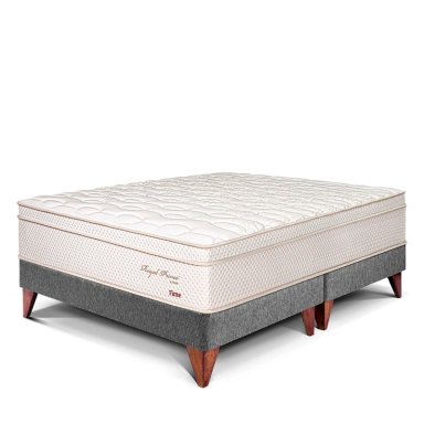 CAMA EUROPEA PARAÍSO ROYAL PRINCE QUEEN GRIS + 2 ALMOHADAS VISCOELÁSTICAS