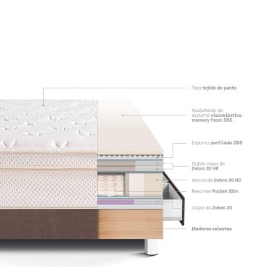 CAMA CON CAJONES PARAÍSO ROYAL CLOUD 1.5 PLAZAS CHOCOLATE + 1 ALMOHADA VISCOELÁSTICA - 4
