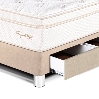 CAMA CON CAJONES PARAÍSO ROYAL CLOUD 1.5 PLAZAS CHAMPAGNE + 1 ALMOHADA VISCOELÁSTICA - 2