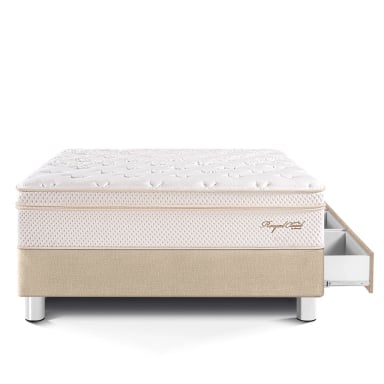 CAMA CON CAJONES PARAÍSO ROYAL CLOUD 1.5 PLAZAS CHAMPAGNE + 1 ALMOHADA VISCOELÁSTICA - 3