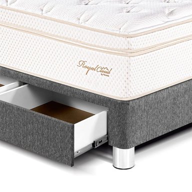 CAMA CON CAJONES PARAÍSO ROYAL CLOUD KING GRIS + 2 ALMOHADAS VISCOELÁSTICAS - 2