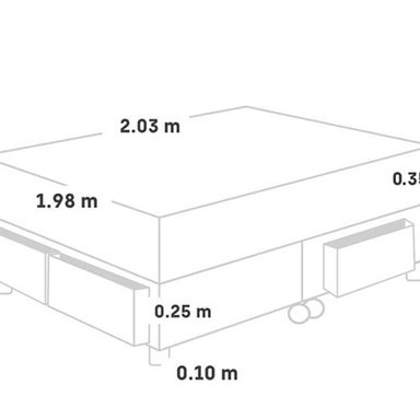 CAMA CON CAJONES PARAÍSO ROYAL CLOUD KING GRIS + 2 ALMOHADAS VISCOELÁSTICAS - 6