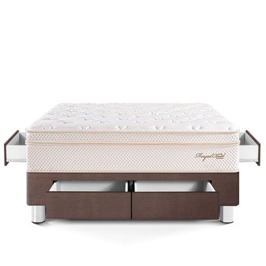 CAMA CON CAJONES PARAÍSO ROYAL CLOUD KING CHOCOLATE + 2 ALMOHADAS VISCOELÁSTICAS - 3