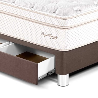 CAMA CON CAJONES PARAÍSO ROYAL DYNASTY KING CHOCOLATE + 2 ALMOHADAS VISCOELÁSTICAS - 2