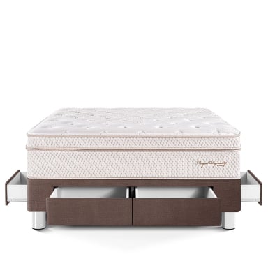 CAMA CON CAJONES PARAÍSO ROYAL DYNASTY KING CHOCOLATE + 2 ALMOHADAS VISCOELÁSTICAS - 3