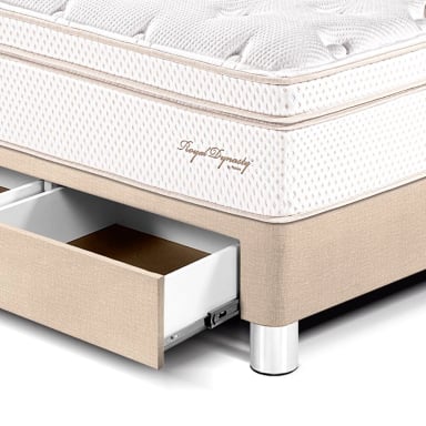 CAMA CON CAJONES PARAÍSO ROYAL DYNASTY KING CHAMPAGNE + 2 ALMOHADAS VISCOELÁSTICAS - 2
