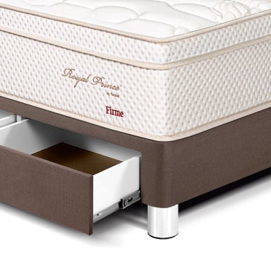CAMA CON CAJONES PARAÍSO ROYAL PRINCE KING CHOCOLATE + 2 ALMOHADAS VISCOELÁSTICAS - 2