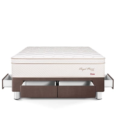 CAMA CON CAJONES PARAÍSO ROYAL PRINCE KING CHOCOLATE + 2 ALMOHADAS VISCOELÁSTICAS - 3