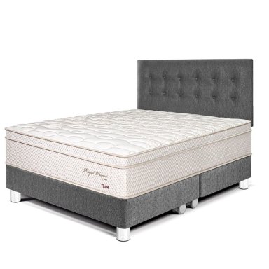DORMITORIO PARAÍSO ROYAL PRINCE QUEEN ROYAL PRINCE GRIS + 2 ALMOHADAS VISCOELÁSTICAS