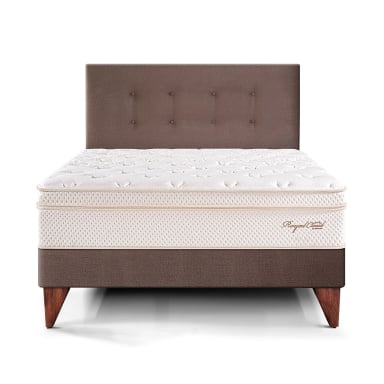 DORMITORIO EUROPEO PARAÍSO ROYAL CLOUD 1.5 PLAZAS CHOCOLATE + 1 ALMOHADA VISCOELÁSTICA - 3