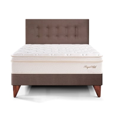 DORMITORIO EUROPEO PARAÍSO ROYAL CLOUD 2 PLAZAS CHOCOLATE + 2 ALMOHADAS VISCOELÁSTICAS - 3