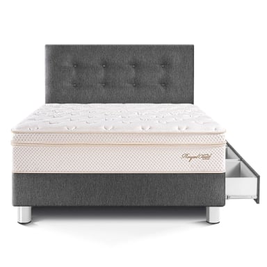 DORMITORIO CON CAJONES PARAÍSO ROYAL CLOUD 1.5 PLAZAS GRIS + 1 ALMOHADA VISCOELÁSTICA - 3
