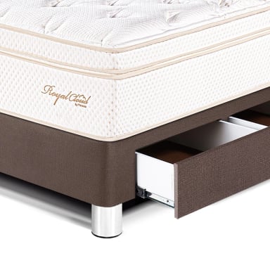 DORMITORIO CON CAJONES PARAÍSO ROYAL CLOUD 1.5 PLAZAS CHOCOLATE + 1 ALMOHADA VISCOELÁSTICA - 2