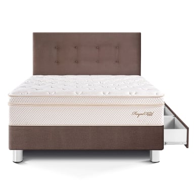 DORMITORIO CON CAJONES PARAÍSO ROYAL CLOUD 1.5 PLAZAS CHOCOLATE + 1 ALMOHADA VISCOELÁSTICA - 3