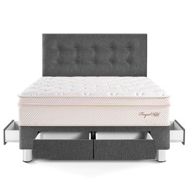 DORMITORIO CON CAJONES PARAÍSO ROYAL CLOUD 2 PLAZAS GRIS + ALMOHADAS VISCOELÁSTICAS - 3