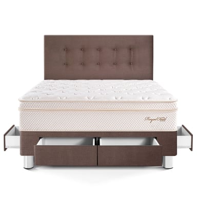 DORMITORIO CON CAJONES PARAÍSO ROYAL CLOUD 2 PLAZAS CHOCOLATE + 2 ALMOHADAS VISCOELÁSTICAS - 3