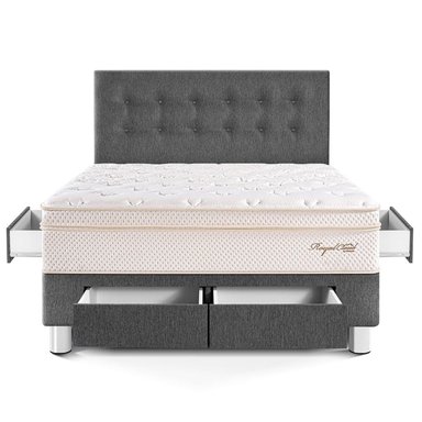 DORMITORIO CON CAJONES PARAÍSO ROYAL CLOUD QUEEN GRIS + 2 ALMOHADAS VISCOELÁSTICAS - 3