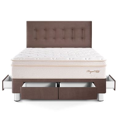 DORMITORIO CON CAJONES PARAÍSO ROYAL CLOUD QUEEN CHOCOLATE + 2 ALMOHADAS VISCOELÁSTICAS - 3