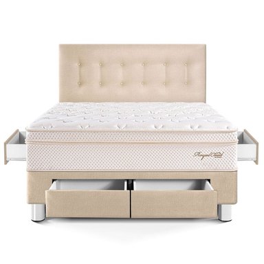 DORMITORIO CON CAJONES PARAÍSO ROYAL CLOUD QUEEN CHAMPAGNE + 2 ALMOHADAS VISCOELÁSTICAS - 3