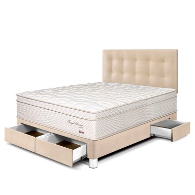 DORMITORIO CON CAJONES PARAÍSO ROYAL PRINCE 2 PLAZAS CHAMPAGNE + 2 ALMOHADAS VISCOELÁSTICAS