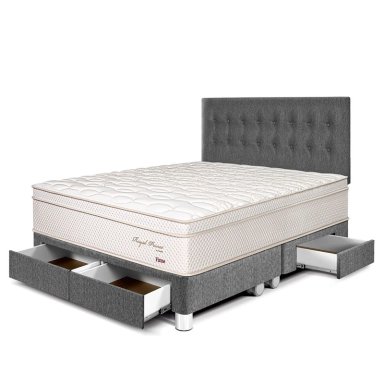DORMITORIO CON CAJONES PARAÍSO ROYAL PRINCE KING GRIS + 2 ALMOHADAS VISCOELÁSTICAS