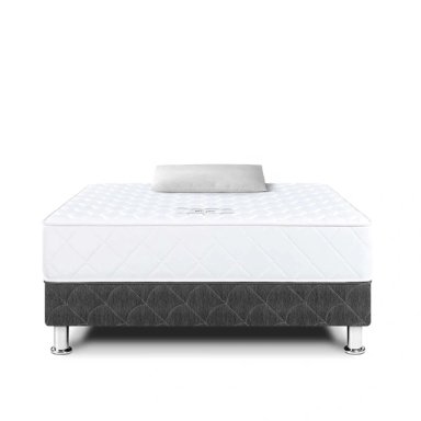 CAMA AMERICANA PARAÍSO MILANO 1.5 PLAZAS GRIS + 1 ALMOHADA + PROTECTOR - 3