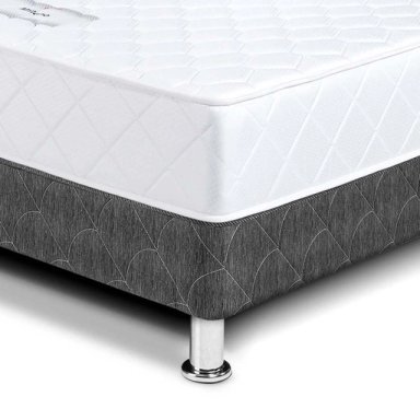 CAMA AMERICANA PARAÍSO MILANO 1.5 PLAZAS GRIS + 1 ALMOHADA + PROTECTOR - 4