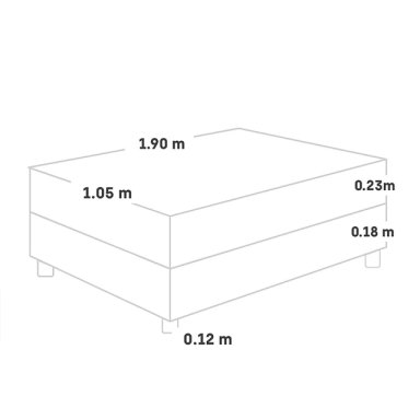 CAMA AMERICANA PARAÍSO MILANO 1.5 PLAZAS GRIS + 1 ALMOHADA + PROTECTOR - 6