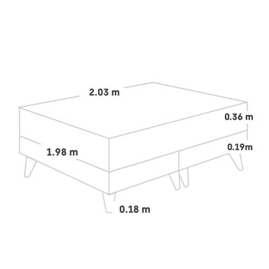 CAMA EUROPEA PARAÍSO BALANZZE KING GRIS + 2 ALMOHADAS VISCOELÁSTICAS - 5