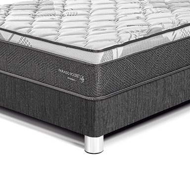 CAMA AMERICANA PARAÍSO POCKET STAR QUEEN CHARCOAL + 2 ALMOHADAS + PROTECTOR - 2