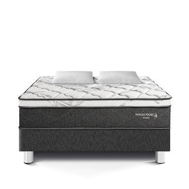 CAMA AMERICANA PARAÍSO POCKET STAR KING CHARCOAL + 2 ALMOHADAS + PROTECTOR - 3