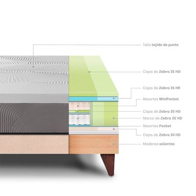 CAMA EUROPEA PARAÍSO BALANZZE BIPANEL KING CHAMPAGNE + 2 ALMOHADAS VISCOELÁSTICAS - 4