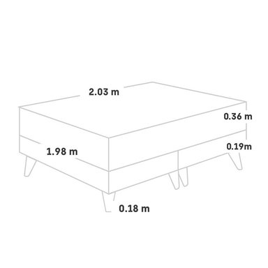 CAMA EUROPEA PARAÍSO BALANZZE BIPANEL KING CHAMPAGNE + 2 ALMOHADAS VISCOELÁSTICAS - 5
