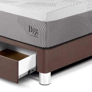 DORMITORIO CON CAJONES PARAÍSO BALANZZE QUEEN CHOCOLATE BIPANEL + 2 ALMOHADAS VISCOELÁSTICAS - 2