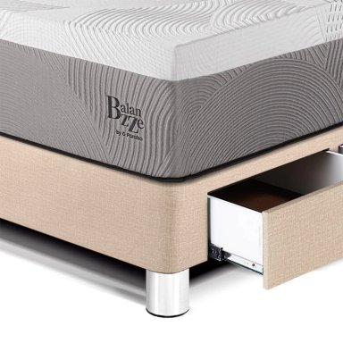 CAMA CON CAJONES PARAÍSO BALANZZE BIPANEL 1.5 PLAZAS CHAMPAGNE + 1 ALMOHADA VISCOELÁSTICA - 2