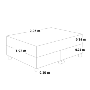 CAMA PARAÍSO BALANZZE BIPANEL KING CHOCOLATE + 2 ALMOHADAS VISCOELÁSTICAS - 5