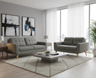 JUEGO DE SALA RIPLEY HOME RAYFER 3-2 CUERPOS GRIS