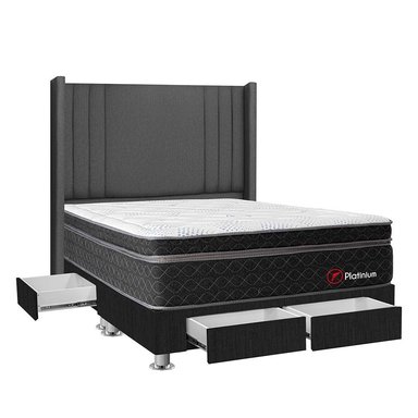 DORMITORIO AMERICANO FORLI PLATINIUM QUEEN 4 CAJONES GRIS - 2