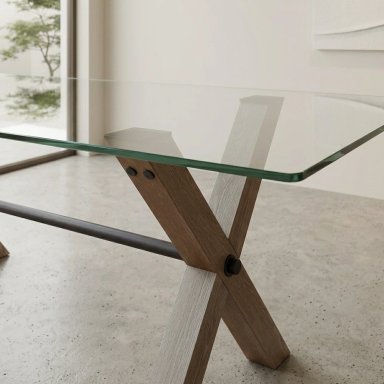 MESA DE COMEDOR MAISON LINETT CORSICA VIDRIO 180X90 CM - 2